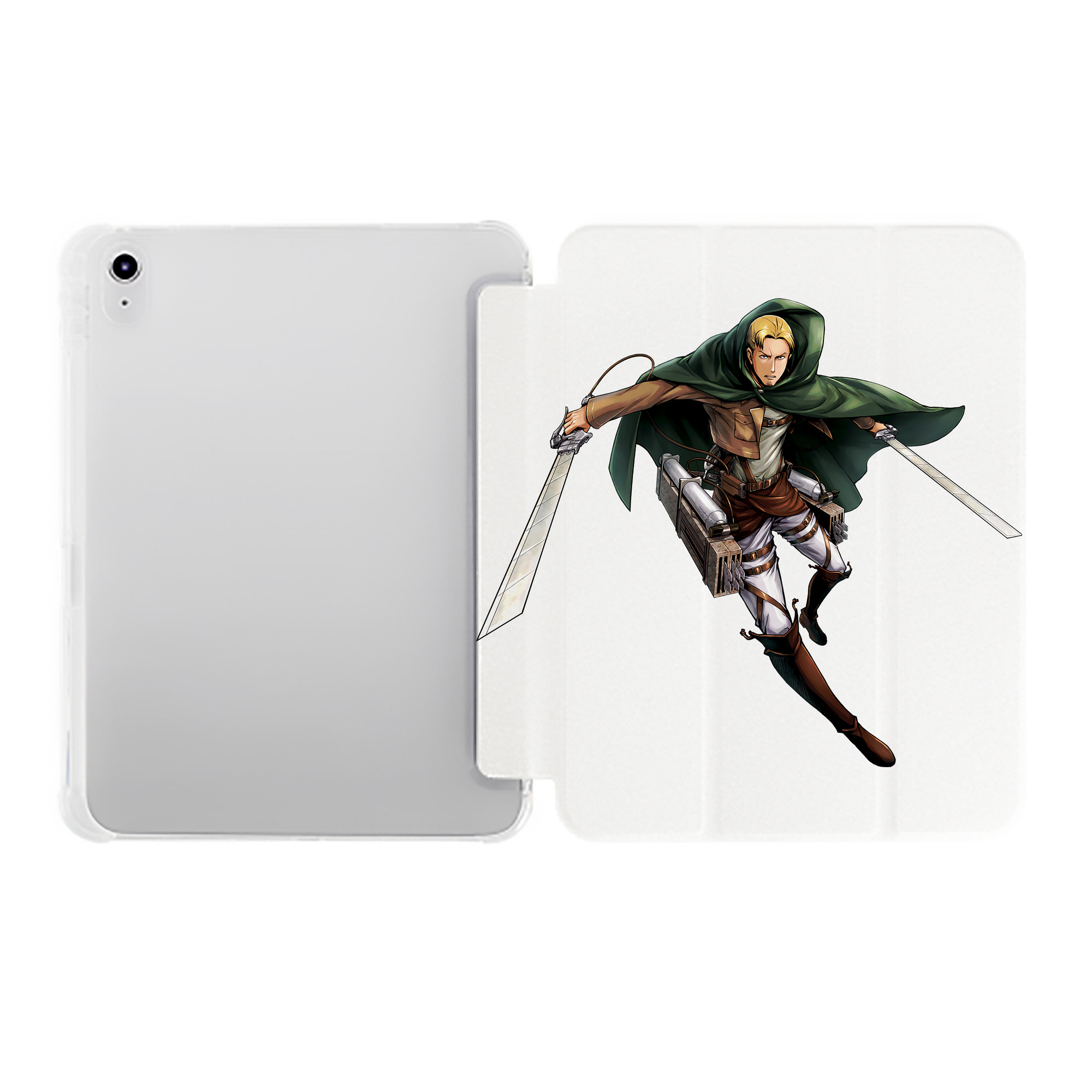 （画像用） 進撃の巨人 Attack on Titan IPad ケース ペン収納付き 三つ折りスタンド PUレザー×シリコン 対応機種9.5/10.5/10.9インチ